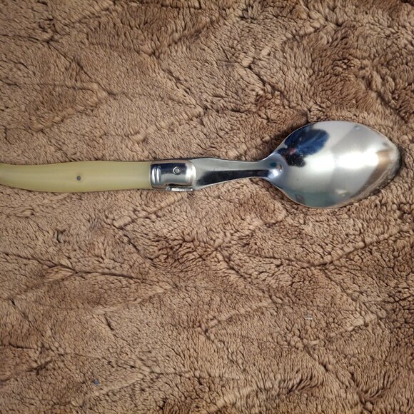 6 Jean Dubost LAGUIOLE IVORY France 8 3/8" Soup Spoons - Picture 13 of 15